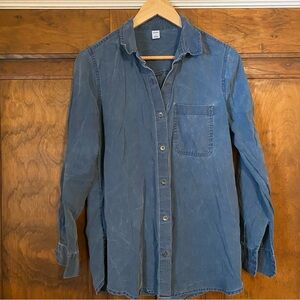 Soft Blue Denim Button-Up Shirt